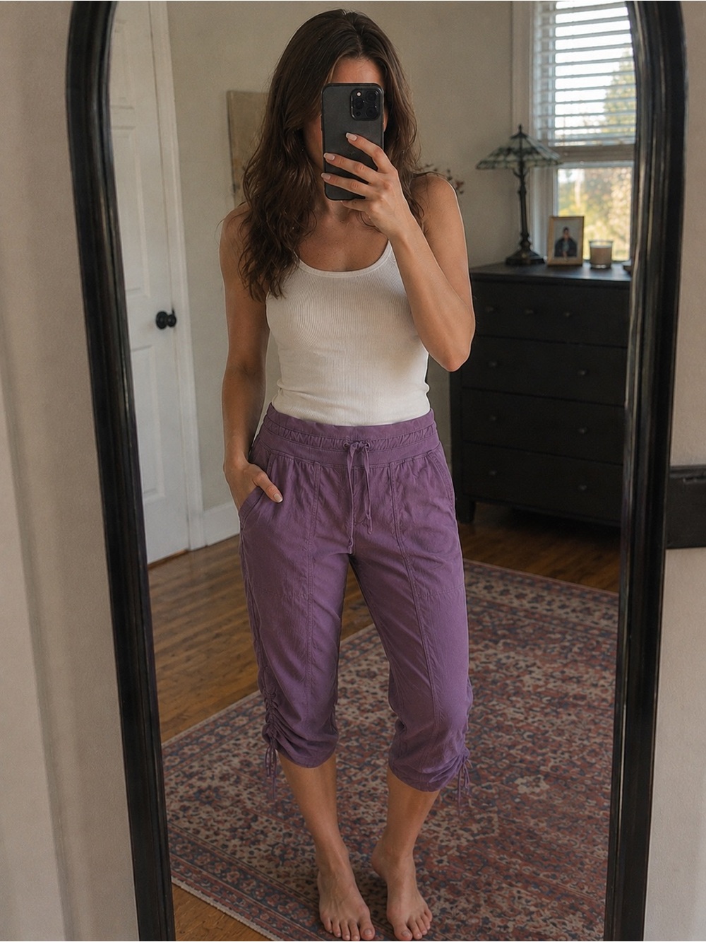 Lululemon Women's Purple Cropped Drawstring Dance Studio pants